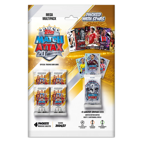 Mega Multipack fotbalových kartiček Topps Match Attax UCC 26/27
