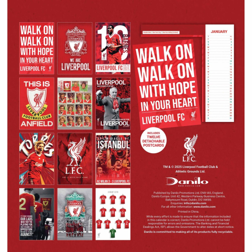 Stolní kalendář Liverpool FC 2026